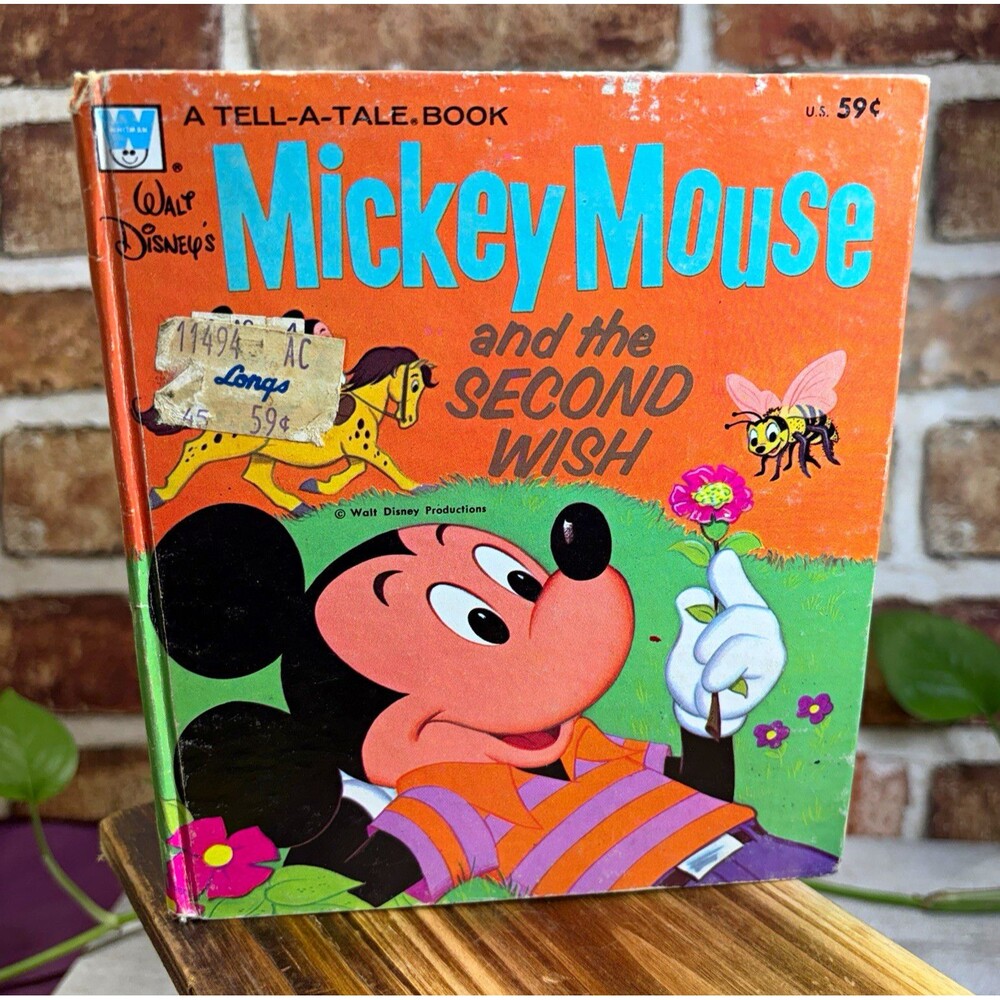 VTG 1973 Whitman Tell-A-Tale Book, Disney Mickey Mouse and the Second Wish, HC